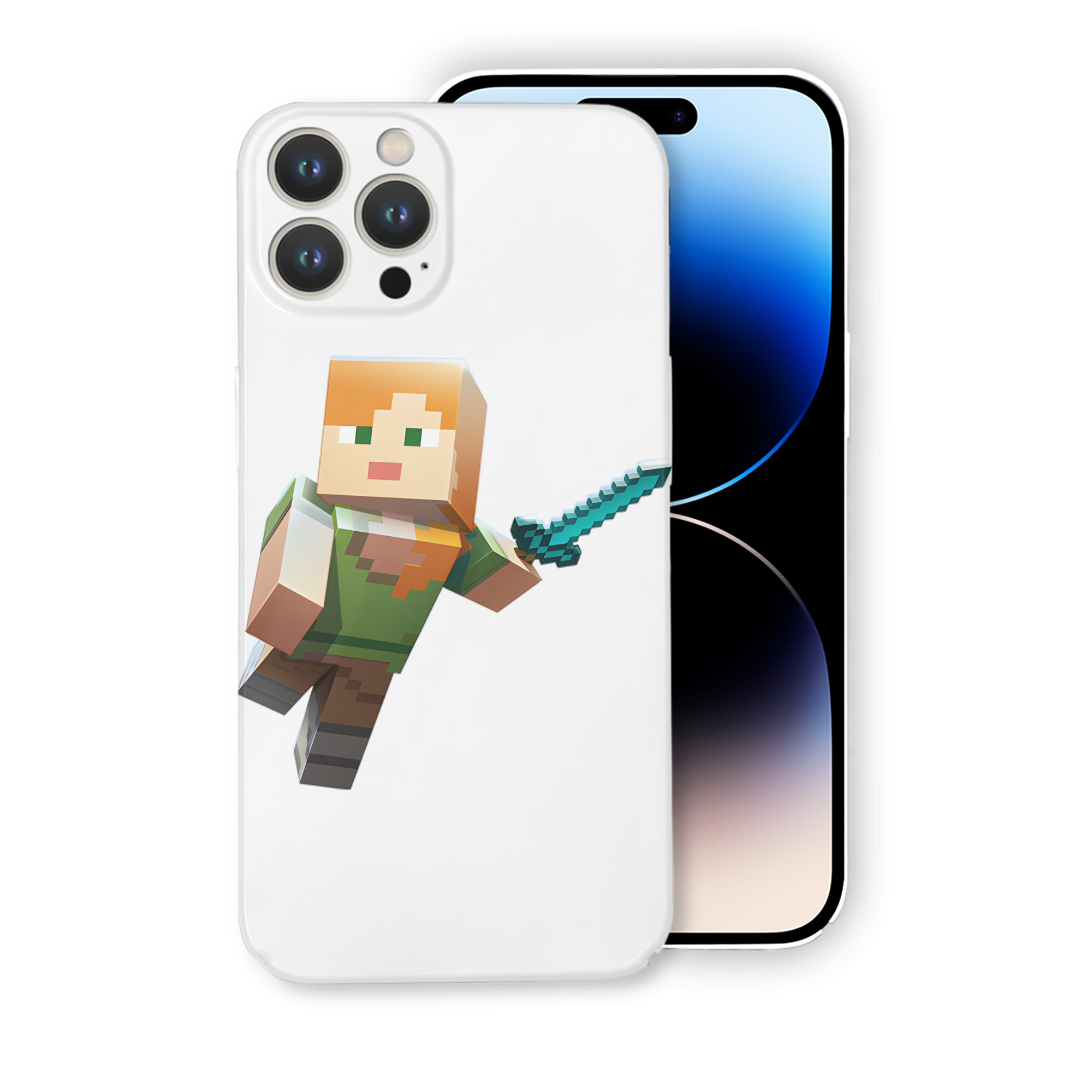 （画像用） マインクラフト ブロックの世界 Minecraft MC Block world 【iPhone 14シリーズ対応】ハードケース